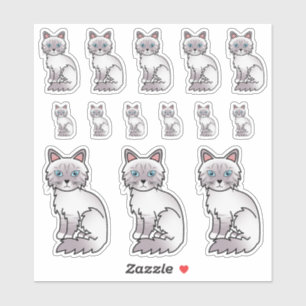 Pegatina Gatos de dibujos animados lindos Lilac Point Tabby
