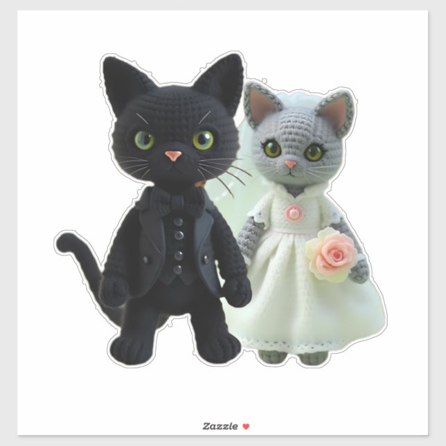 Pegatina Gatos de matrimonio (Hoja)