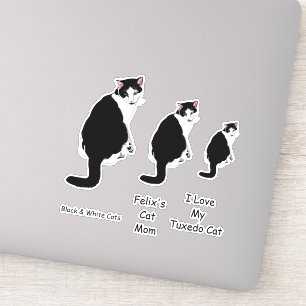 Pegatina Gatos de Tuxedo en blanco y negro