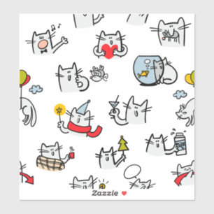 Pegatina Gatos divertidos, leche y magia.