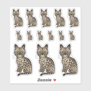 Pegatina Gatos Egipcios Mau de Bronce Dibujos Animados Lind