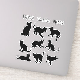 Pegatina Gatos en Abundancia - Gato Negro - Colección de St