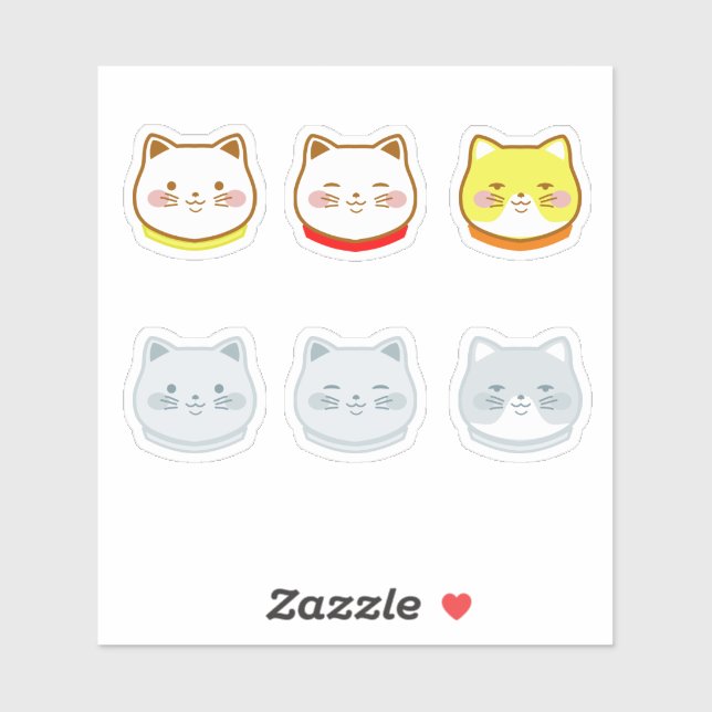 Pegatina Gatos encantadores (Hoja)