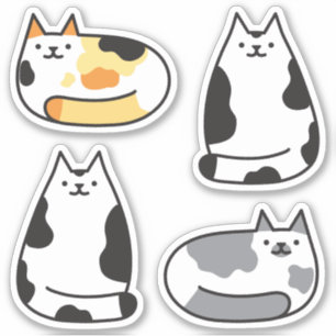 Pegatina Gatos Kawaii Calico súper cortos