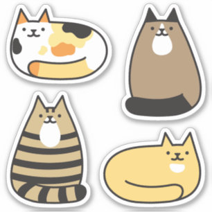 Pegatina Gatos Kawaii Super Cute
