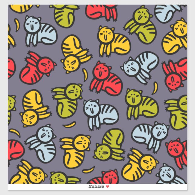 Pegatina Gatos más bananas (Hoja)