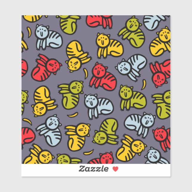 Pegatina Gatos más bananas (Hoja)