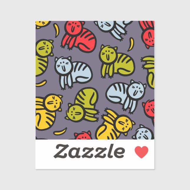 Pegatina Gatos más bananas (Hoja)