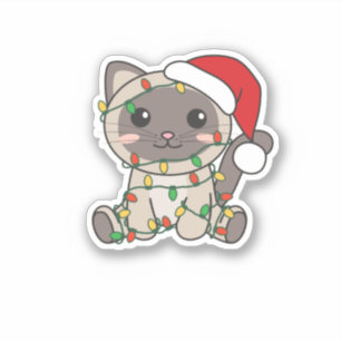 Pegatina Gatos Navidades Animales de Invierno Gatos