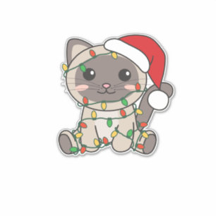 Pegatina Gatos Navidades Animales de Invierno Gatos