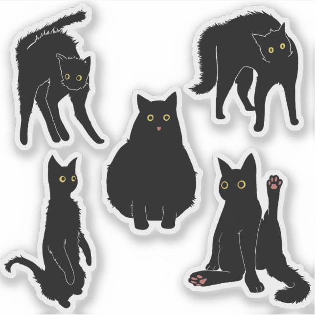 Pegatina Gatos negros  (Anverso)