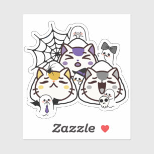 Pegatina Gatos Onigiri Espeluznantes - Sushi Kawaii de Hall
