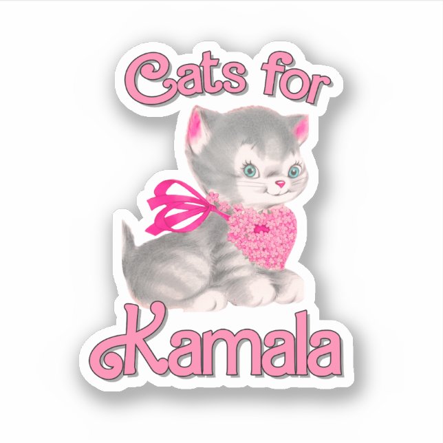 Pegatina Gatos para Kamala (Anverso)