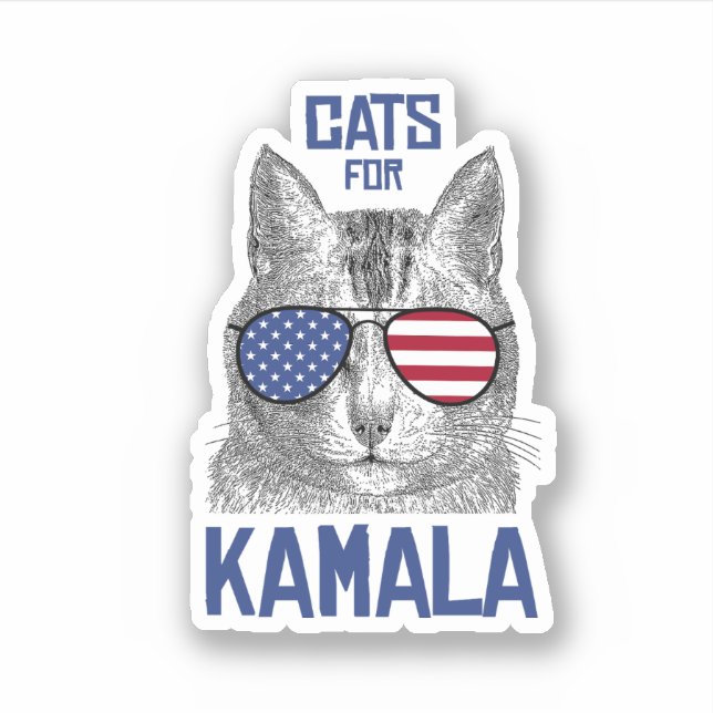 Pegatina Gatos para Kamala (Anverso)