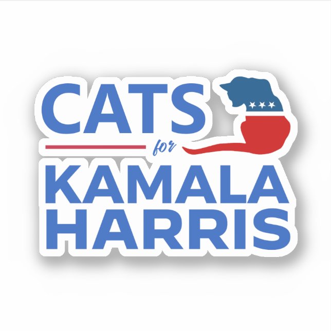 Pegatina Gatos para Kamala Harris (Anverso)
