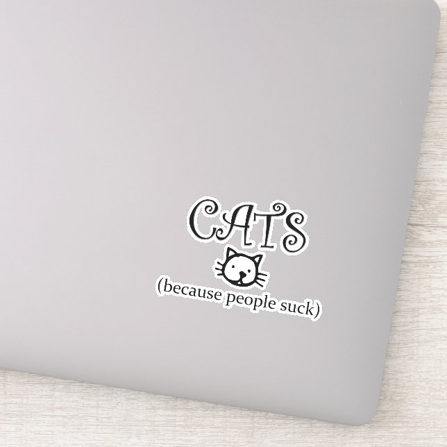 Pegatina Gatos Porque La Gente Suele (Detalle)