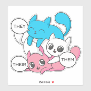 Pegatina Gatos trans. Ellos les pronuncian sus Pronósticos