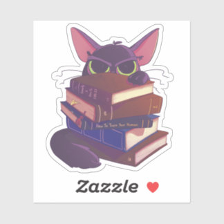 Pegatina Gatos y Libros Sticker