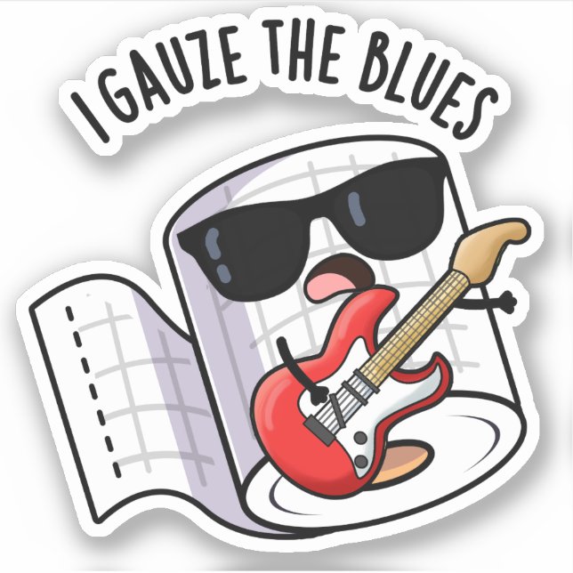 Pegatina Gauze The Blues Funny First Aid Pun (Anverso)