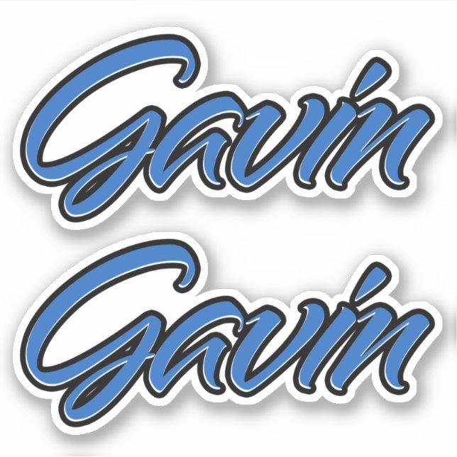 Pegatina Gavin Name blue Aufkleber Sticker Stickerset (Anverso)