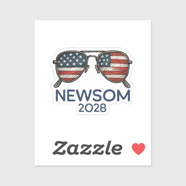 Pegatina Gavin Newsom 2028 Para Gafas De Sol Presidenciales (Hoja)