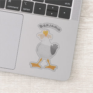Pegatina Gaviota divertida con personalizado de patatas fri