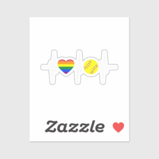 Pegatina Gay Softball Shirt Softball Player Gay Pride LGBTQ