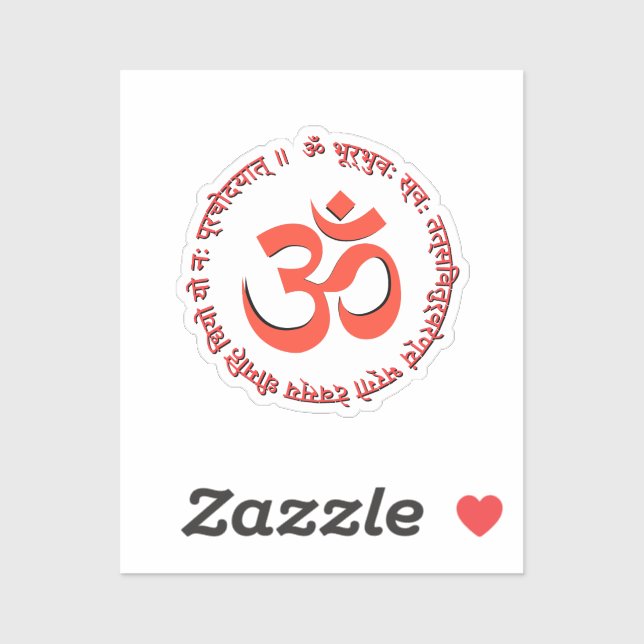 Pegatina Gayatri Mantra "Om Bhur Bhuva Swah" (Hoja)