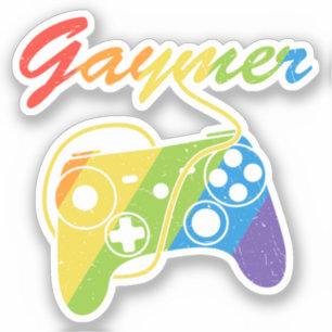 Pegatina Gaymer Controlador de videojuegos Rainbow Jueg