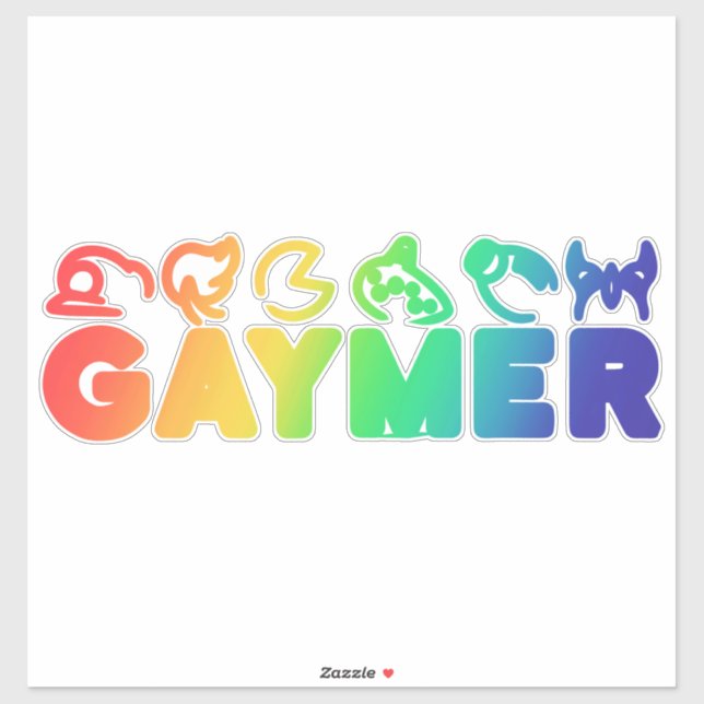 Pegatina Gaymer | Orgullo Gay divertido arcoiris Ombre (Hoja)