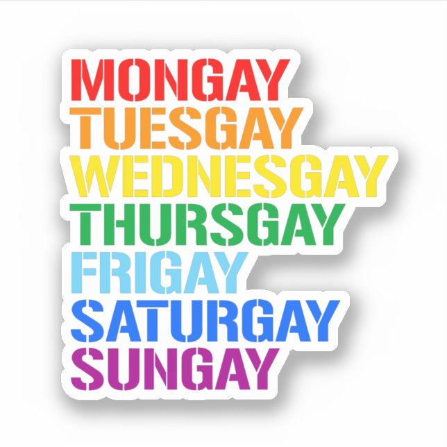 Pegatina Gays de la semana (Anverso)