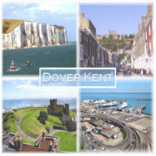 Pegatina GB Dover Kent - Dover Castle - White Cliff - Castl