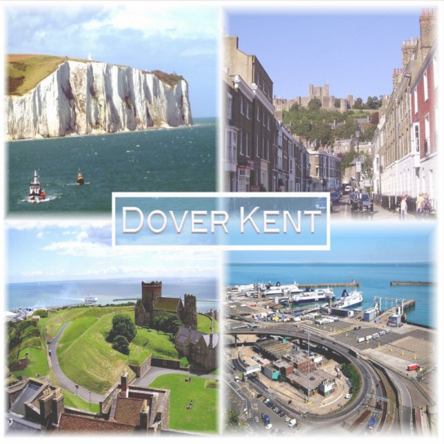 Pegatina GB Dover Kent - Dover Castle - White Cliff - Castl (Anverso)