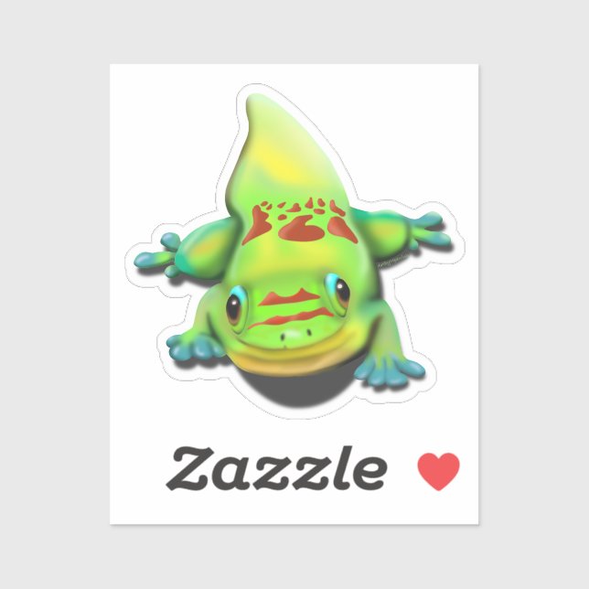 Pegatina Gecko del Día del Polvo Oro (Hoja)