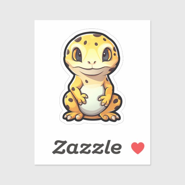 Pegatina gecko personalizado (Hoja)
