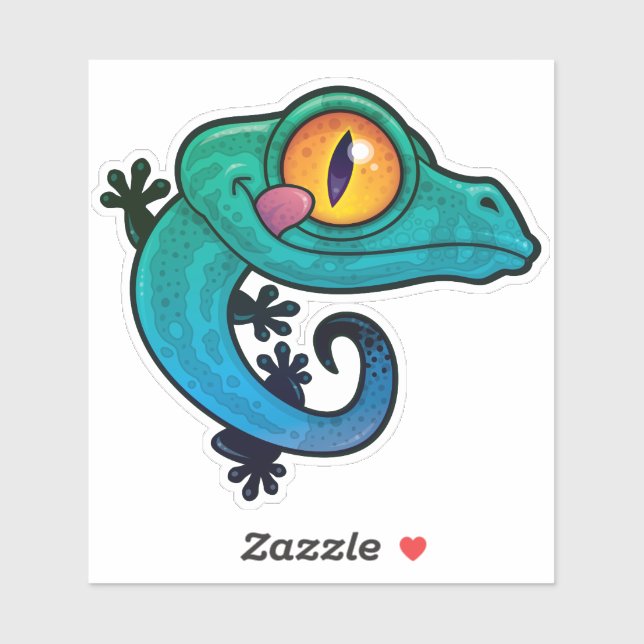 Pegatina Gecko, Personalizado colorido (Hoja)