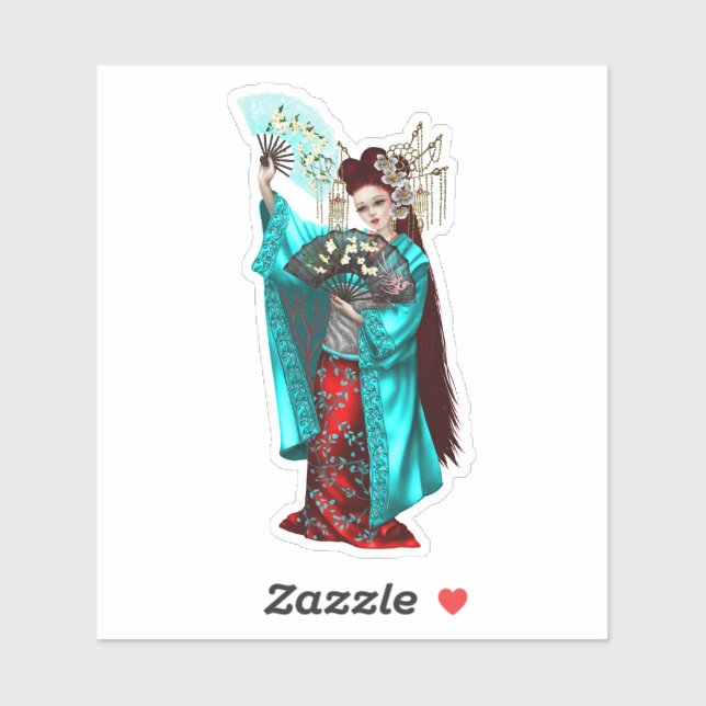 Pegatina Geisha Chica (Hoja)