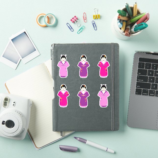 Pegatina Geisha con traje tradicional Kimonos (Funda para iPad)