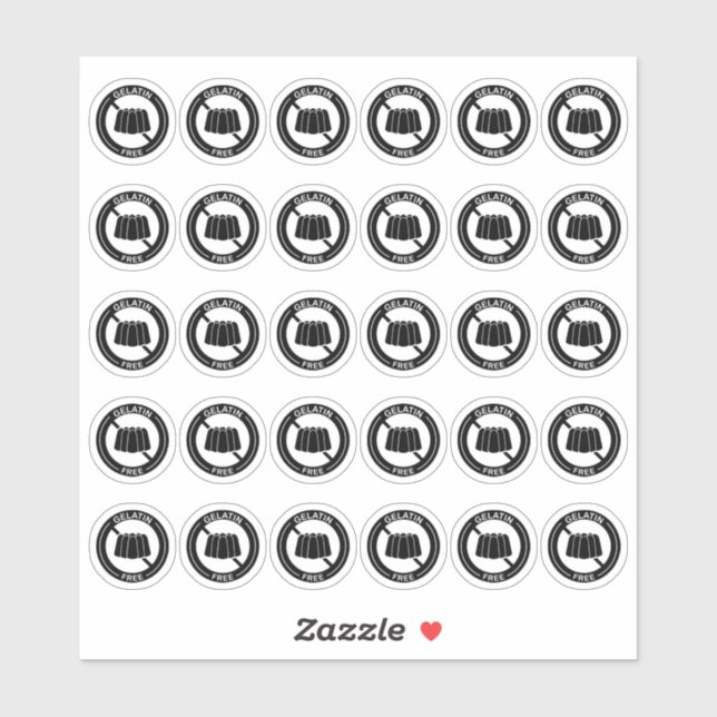 Pegatina Gelatin Free Wedding Place Card Mini Food Allergy (Hoja)