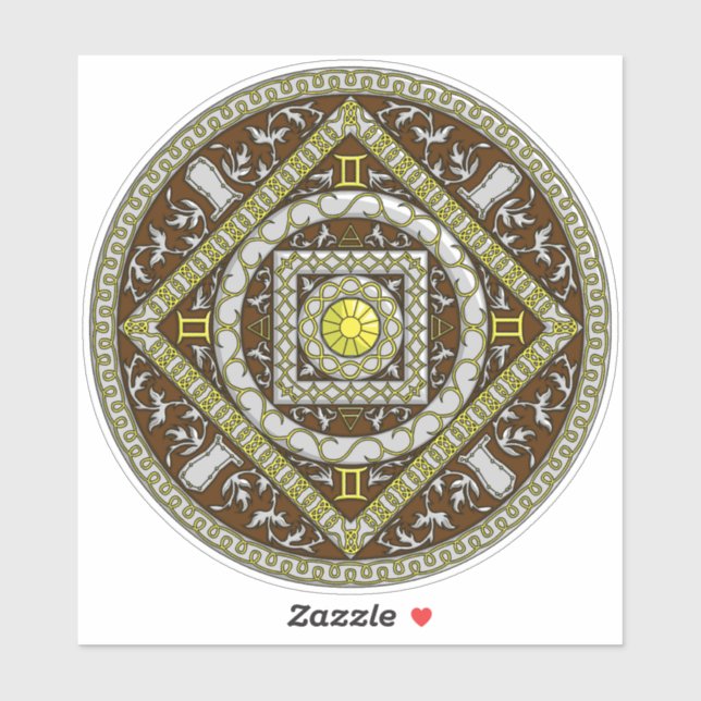 Pegatina Gemini Mandala Contour (Hoja)