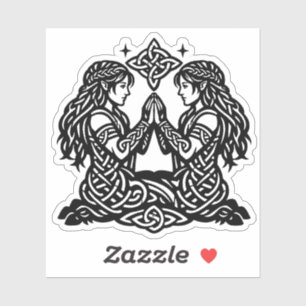 Pegatina Géminis — Gemelos del Zodiaco de Tinta Embrujada