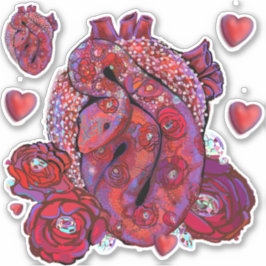 Pegatina Gemstone Viper con Rosas y corazones