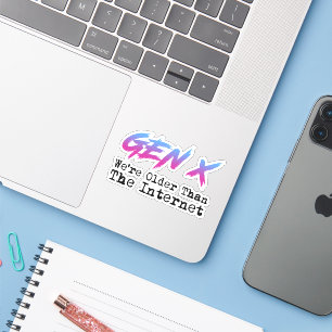 Pegatina Gen X - Somos más viejos que Internet