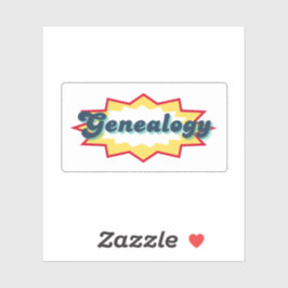 Pegatina Genealogía, diseño pop de cómic