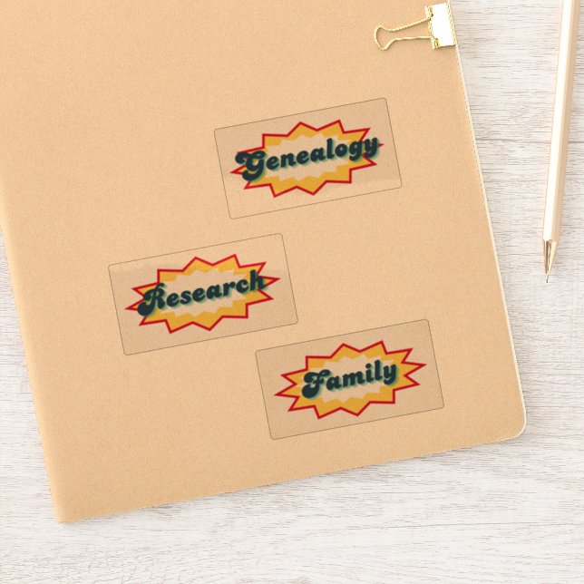 Pegatina Genealogía, Investigación, Familia, diseño pop de  (Cuaderno)