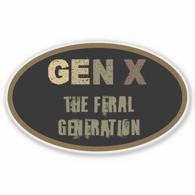 Pegatina Generación X: La Generación Feral (Anverso)