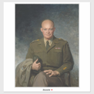 Pegatina General Dwight Eisenhower Retrato pintado de 5 est