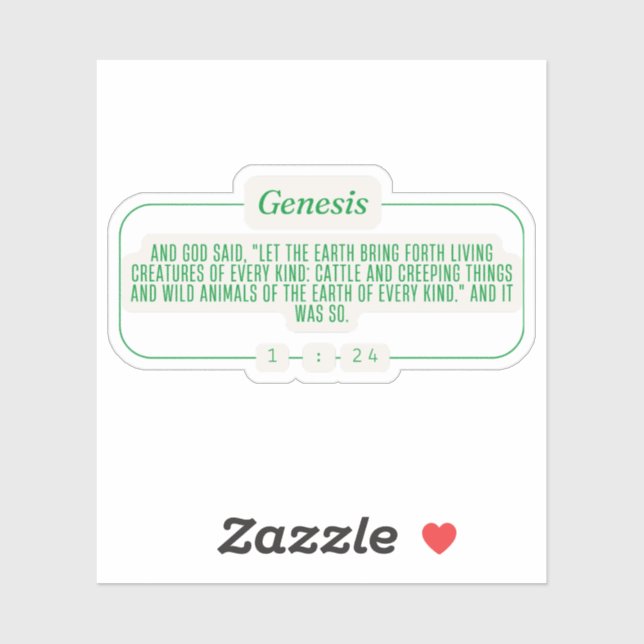 Pegatina Génesis 1:24 (Hoja)