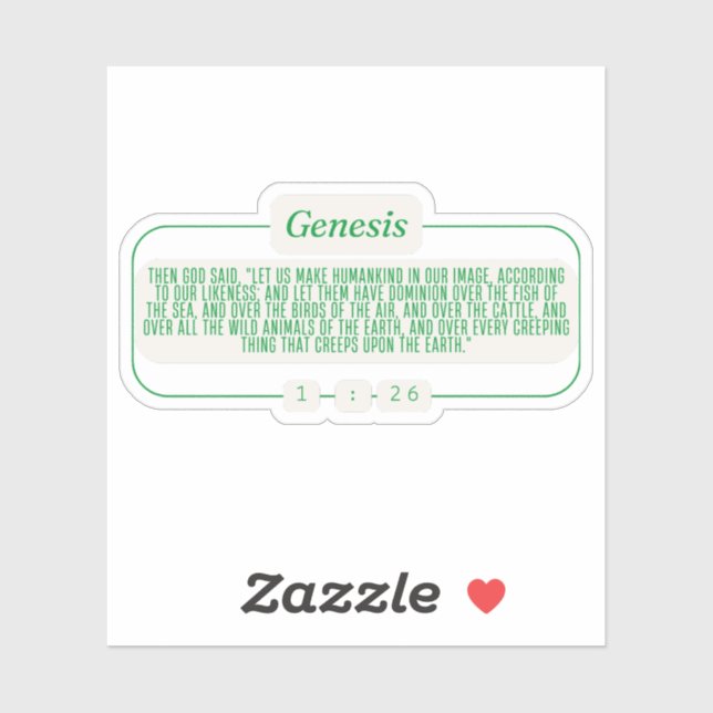 Pegatina Génesis 1:26 (Hoja)