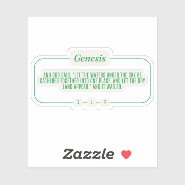 Pegatina Génesis 1:9 (Hoja)